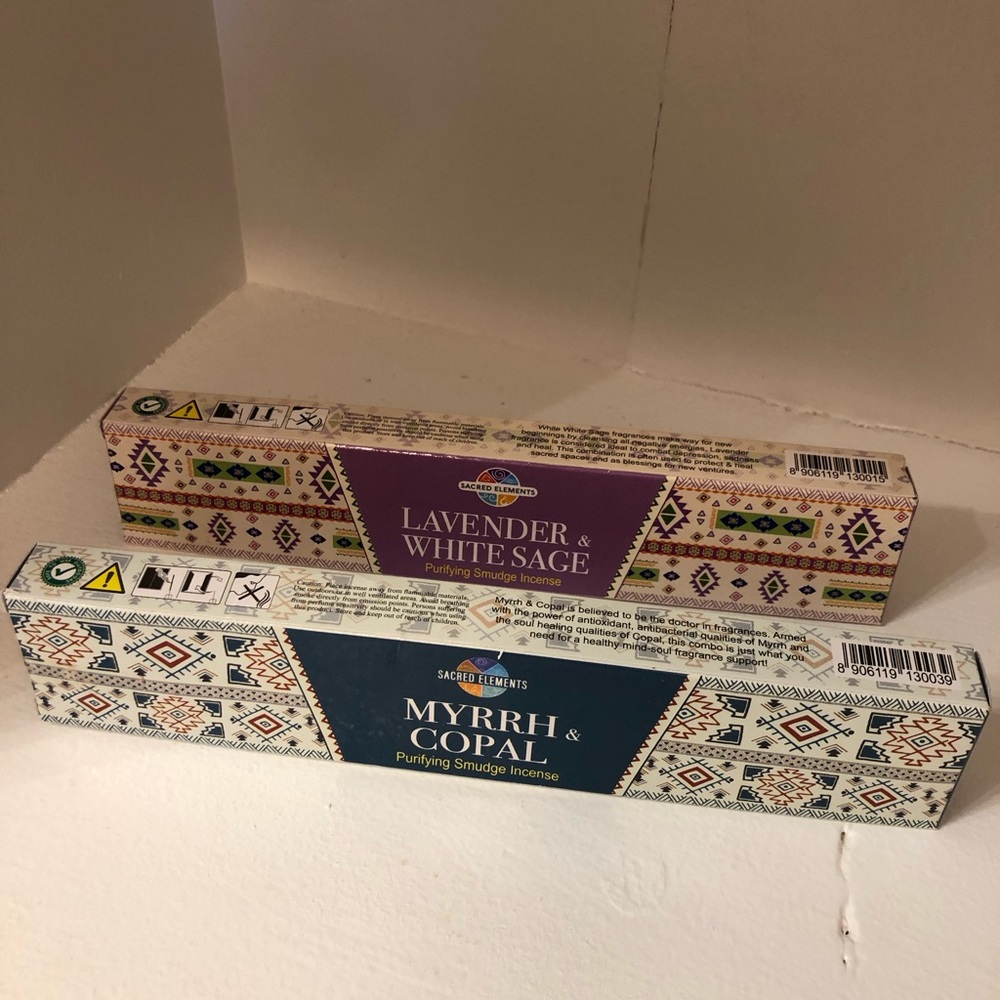 Lavender & White Sage and Myrrh & Copal Incense Set